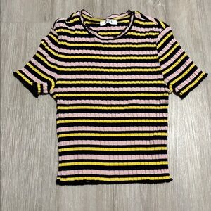 Pieces Ribbed Top with Stripes